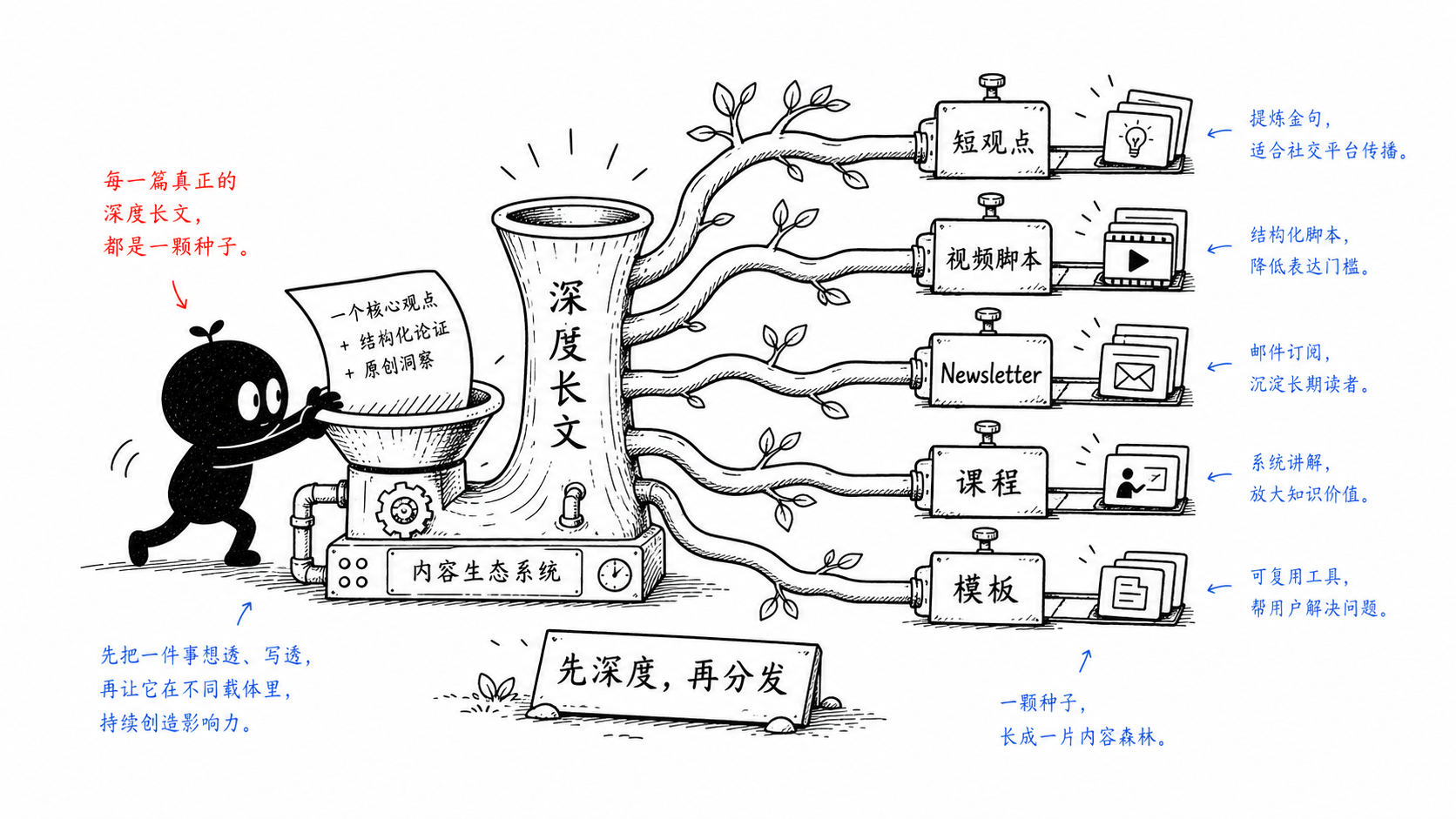 一篇深度内容,可以长出整套内容生态。