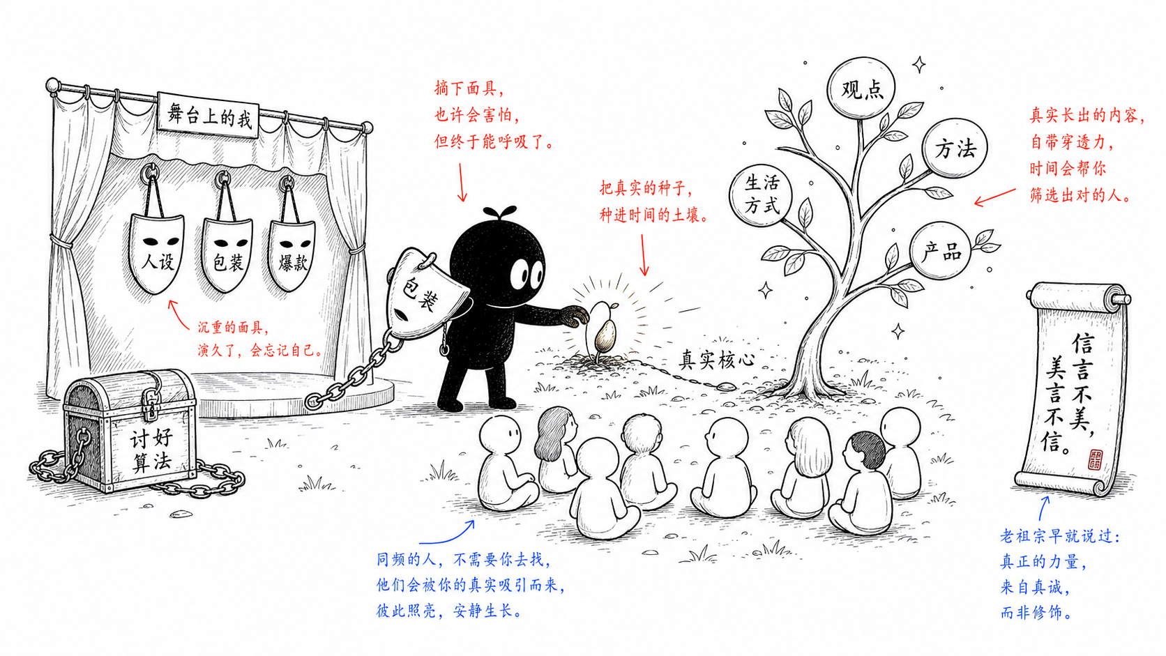 真实不是反包装,而是所有表达背后有真实核心。